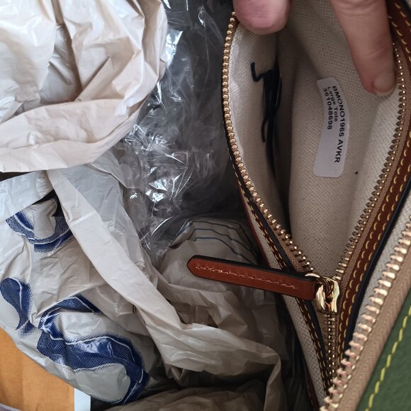 Dooney & Bourke Green Signature Logo Large Pebble Grain Leather Tote - Picture 10 of 16